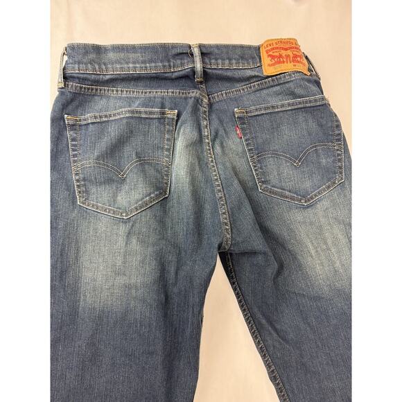 Levi's 505 Regular Fit Straight Leg Jeans Men 33 * 30 Medium Wash Grunge Zip Fly - Picture 9 of 10